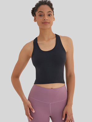 🔥 Sculpt & Flow Open-Back Yoga Vest – Ultra-Stretch, Flattering & Trendy 💖