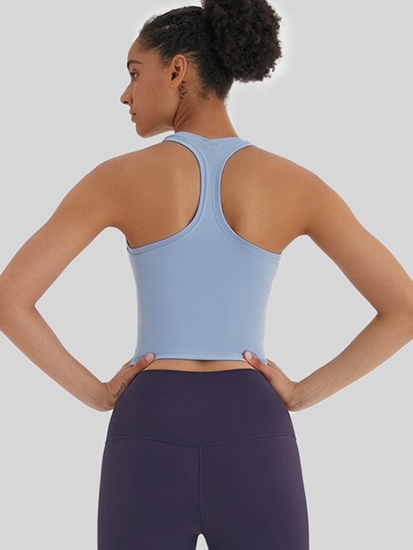 🔥 Sculpt & Flow Open-Back Yoga Vest – Ultra-Stretch, Flattering & Trendy 💖