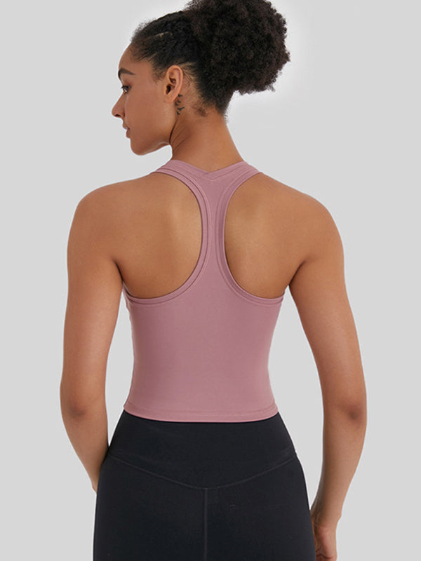 🔥 Sculpt & Flow Open-Back Yoga Vest – Ultra-Stretch, Flattering & Trendy 💖