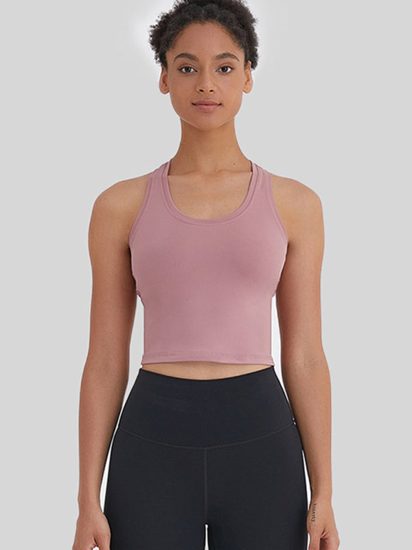 🔥 Sculpt & Flow Open-Back Yoga Vest – Ultra-Stretch, Flattering & Trendy 💖