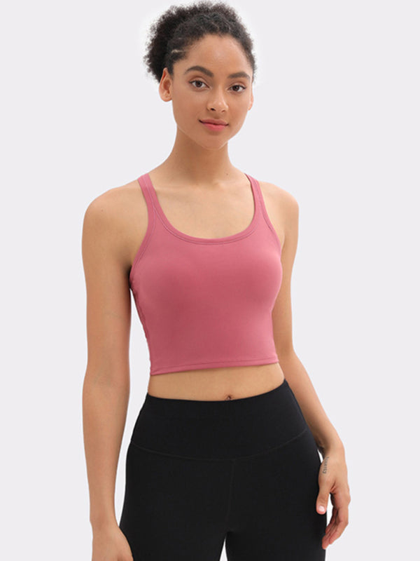 🧘‍♀️ Ultimate Comfort Yoga Sports Bra Nude Backless Vest – Supportive and Stylish 🤍