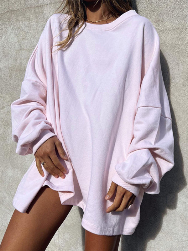 Cozy Chic Long Sleeve Sweatshirt for Women Casual Loose Fit Trendy Top
