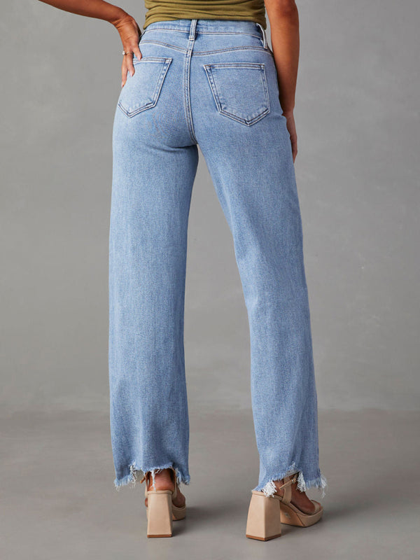 👖 Trendy Loose Tassel Straight-Leg Jeans – Chic & Casual Denim for All Seasons ✨