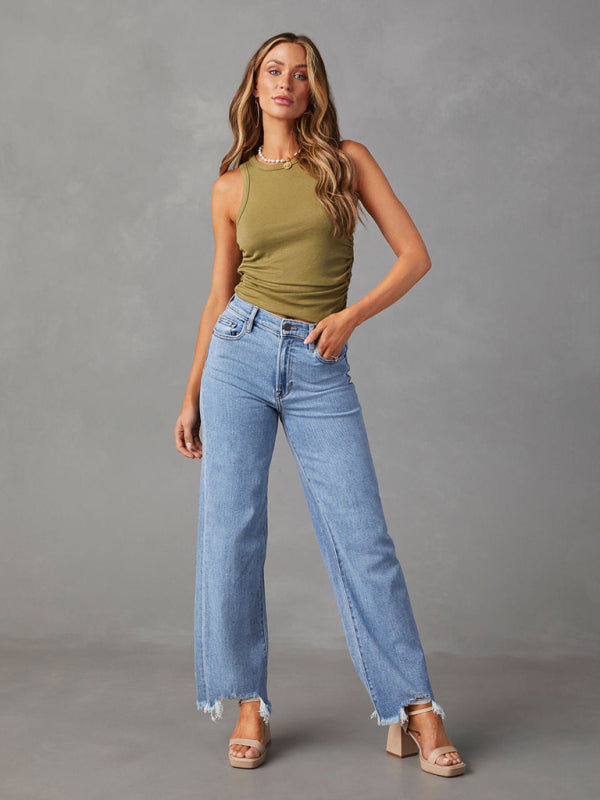 👖 Trendy Loose Tassel Straight-Leg Jeans – Chic & Casual Denim for All Seasons ✨