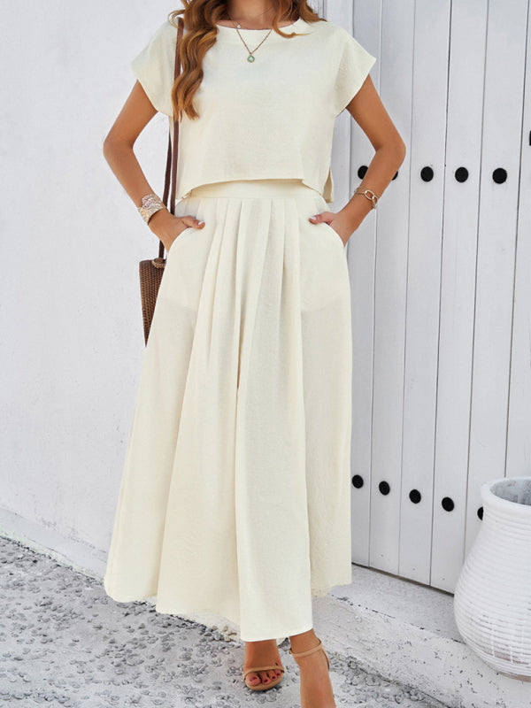 🌸 Spring & Summer Casual Sleeveless Top & Long Skirt Set – Effortless Leisure Style