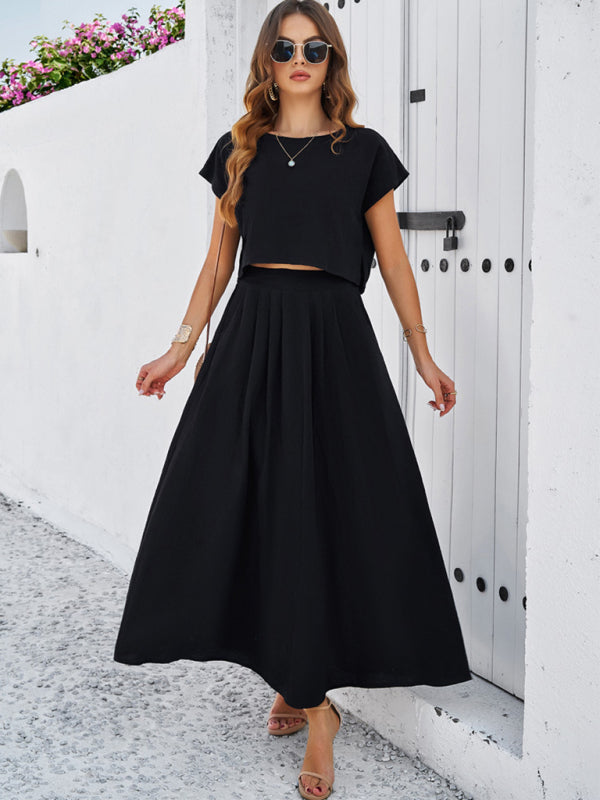 🌸 Spring & Summer Casual Sleeveless Top & Long Skirt Set – Effortless Leisure Style