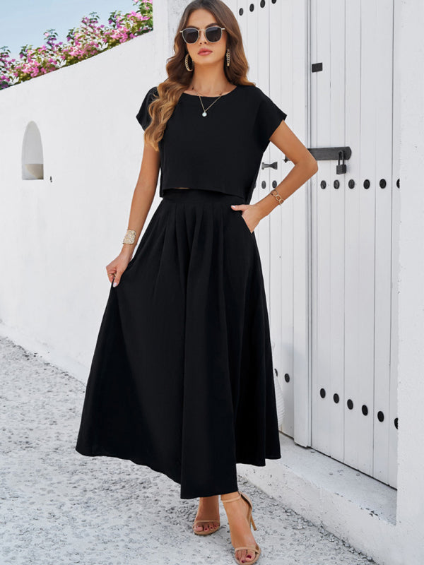 🌸 Spring & Summer Casual Sleeveless Top & Long Skirt Set – Effortless Leisure Style