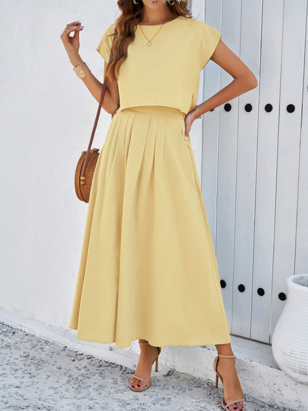 🌸 Spring & Summer Casual Sleeveless Top & Long Skirt Set – Effortless Leisure Style