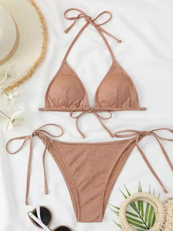 stylish Backless Strappy Bikini – Flirty & Trendy Swimwear for Summer