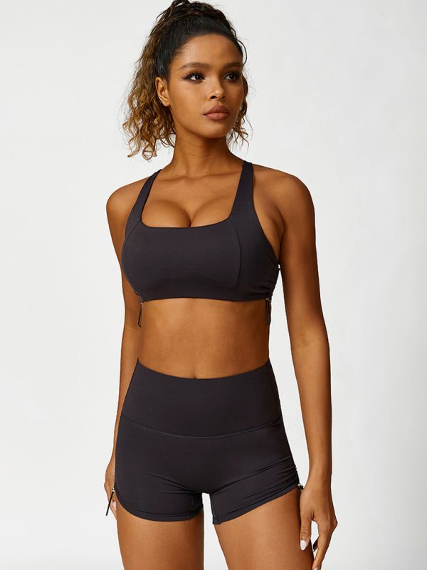 🧘‍♀️ Breathable Drawstring Yoga Bra – Stylish, Comfy & Sweat-Wicking 💖