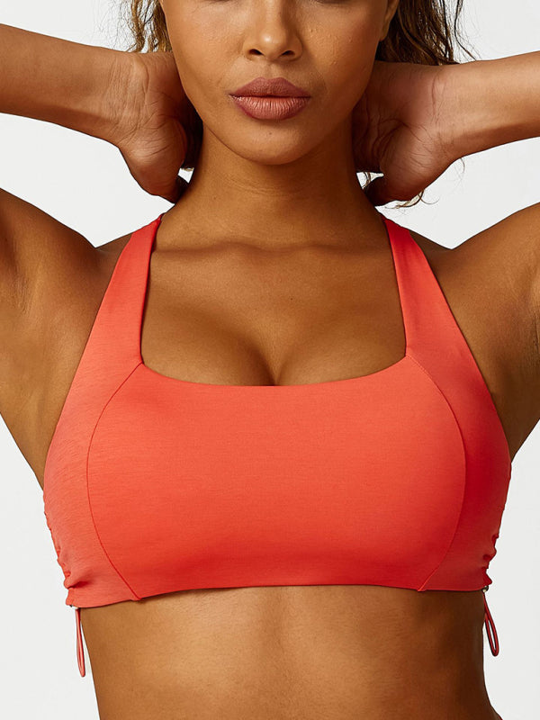 🧘‍♀️ Breathable Drawstring Yoga Bra – Stylish, Comfy & Sweat-Wicking 💖