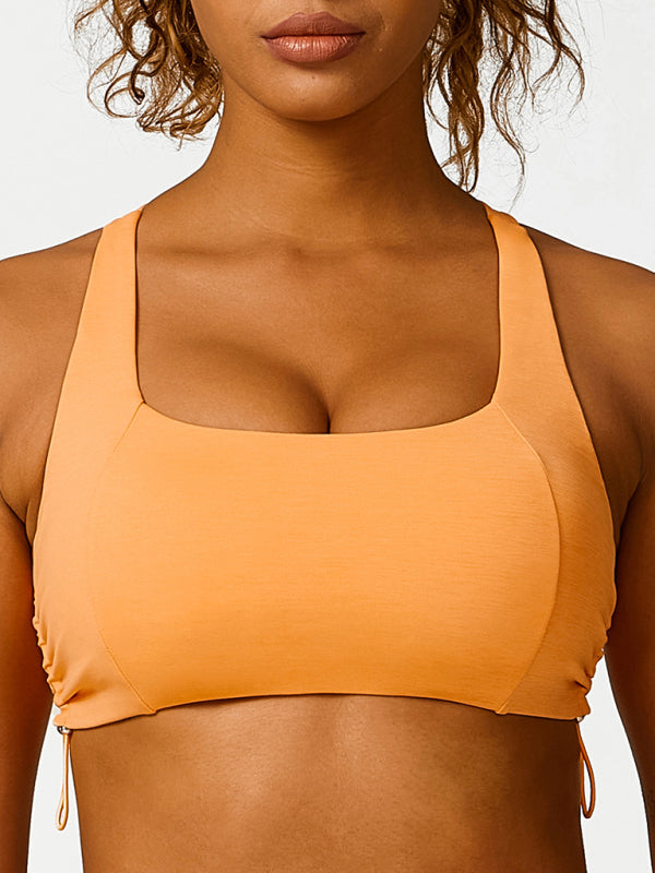 Breathable Drawstring Yoga Bra – Stylish, Comfy & Sweat-Wicking