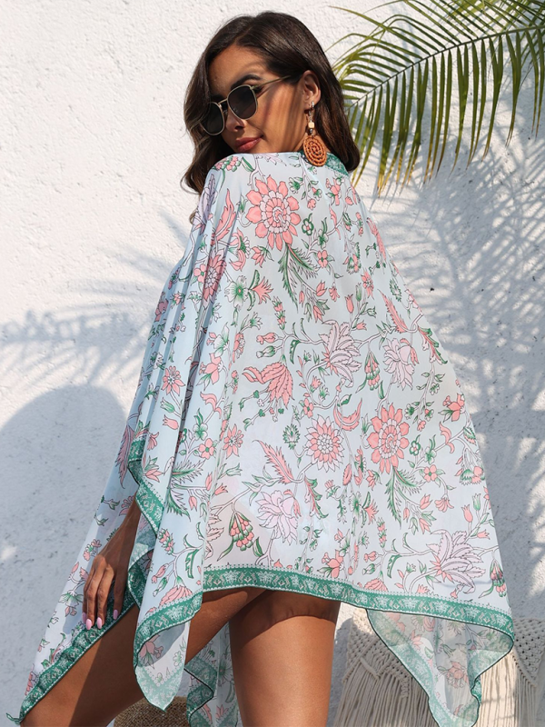 Chic Resort Floral Swim Shawl – Perfect Cover-Up for Vacation Vibes