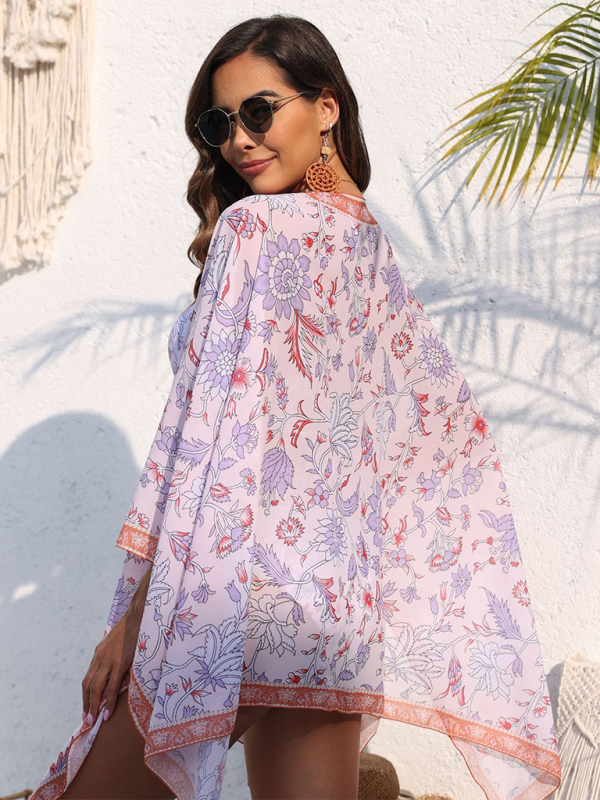 Chic Resort Floral Swim Shawl – Perfect Cover-Up for Vacation Vibes