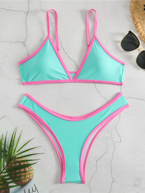 Trendy Color Block Bikini – stylish & Sporty Swimwear for Summer