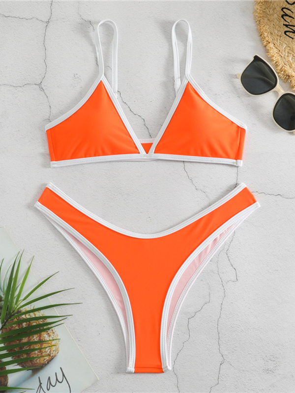 Trendy Color Block Bikini – stylish & Sporty Swimwear for Summer