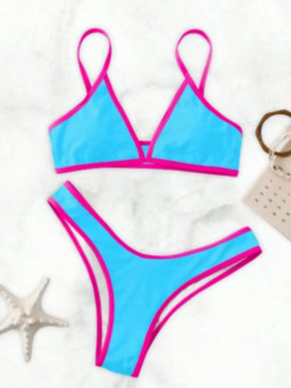 Trendy Color Block Bikini – stylish & Sporty Swimwear for Summer