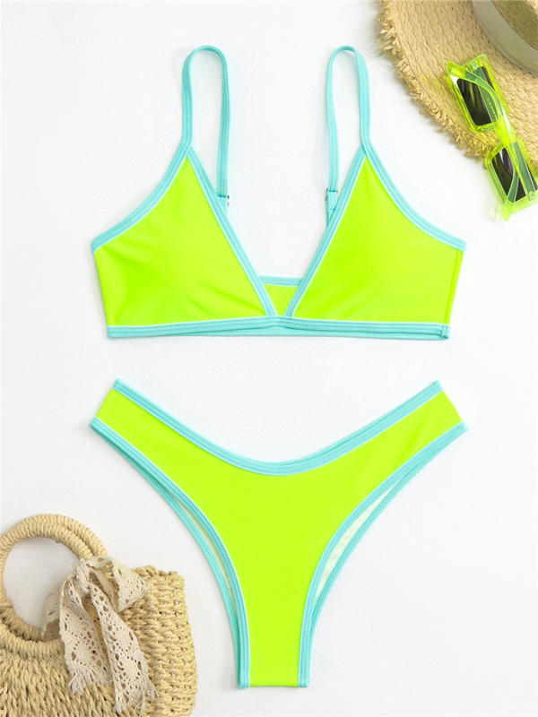 Trendy Color Block Bikini – stylish & Sporty Swimwear for Summer
