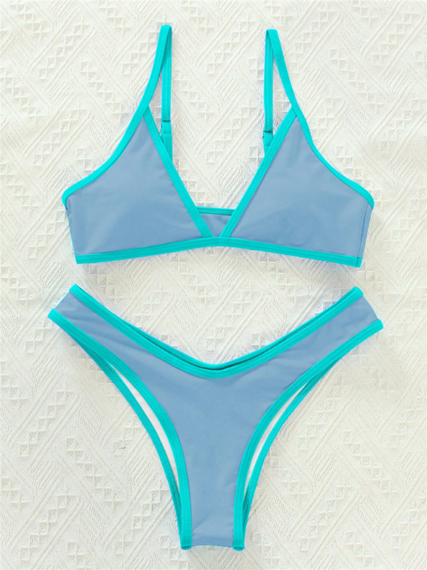Trendy Color Block Bikini – stylish & Sporty Swimwear for Summer