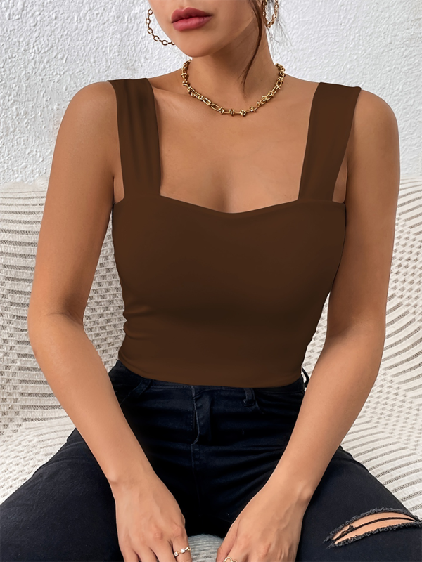 Sleek & stylish Wide Strap Camisole Tank Top – Slim Fit, Must-Have Trend