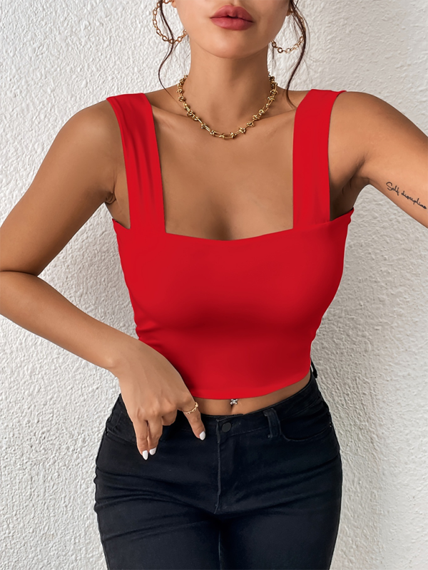 Sleek & stylish Wide Strap Camisole Tank Top – Slim Fit, Must-Have Trend