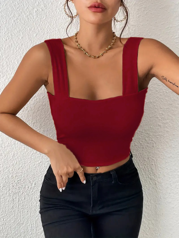 Sleek & stylish Wide Strap Camisole Tank Top – Slim Fit, Must-Have Trend