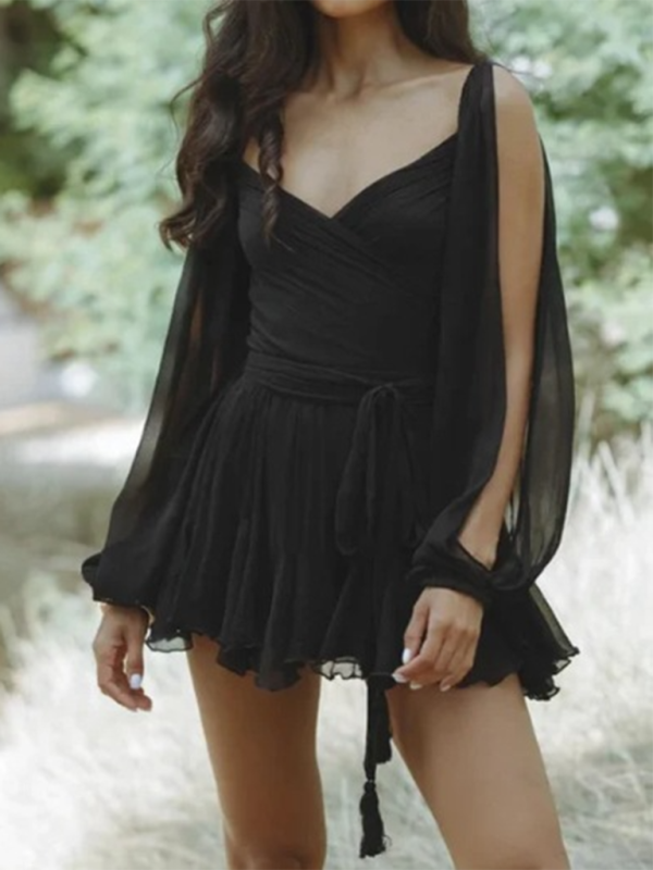 Chic Off-Shoulder V-Neck Dress stylish & Stylish for Any Occasion