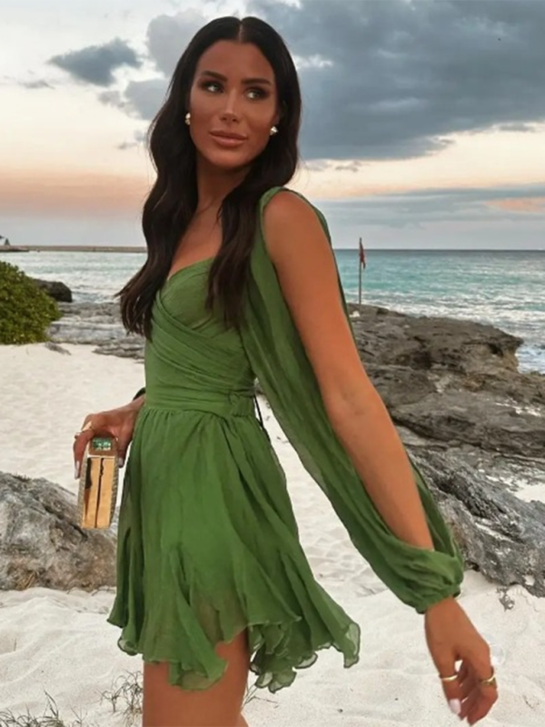 Chic Off-Shoulder V-Neck Dress stylish & Stylish for Any Occasion
