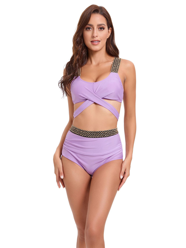 stylish Cross-Back Bikini Set – Trendy & Flattering Swimwear for Summer