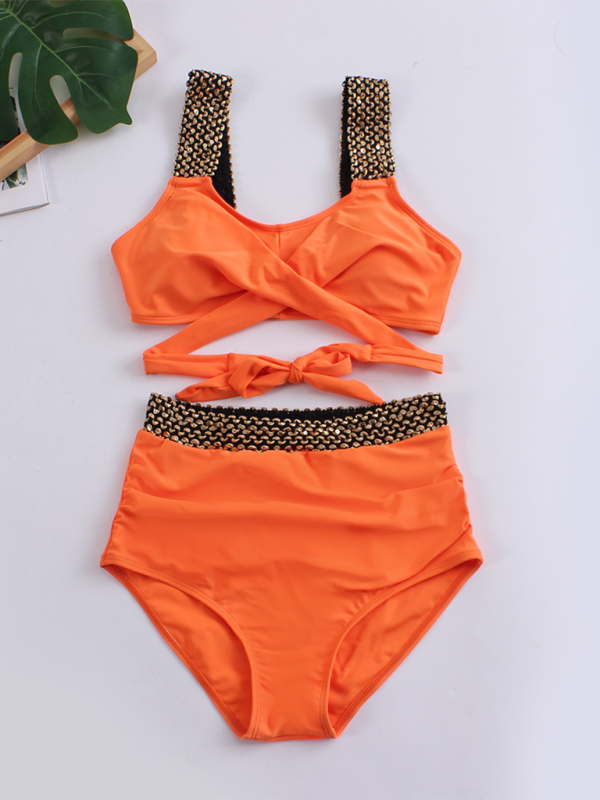 stylish Cross-Back Bikini Set – Trendy & Flattering Swimwear for Summer