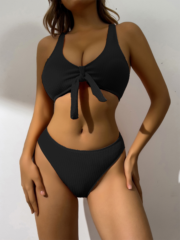 stylish Hollow Cutout Bikini Set – Trendy Summer Swimwear