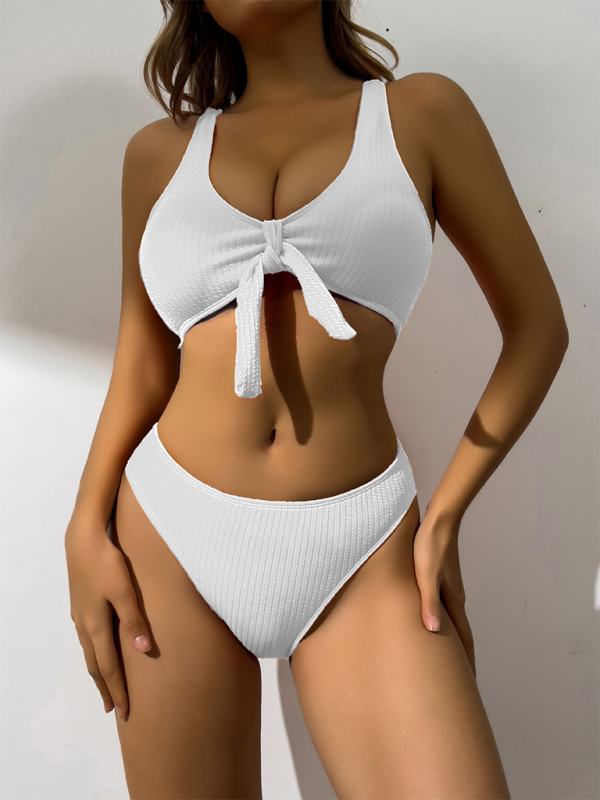 stylish Hollow Cutout Bikini Set – Trendy Summer Swimwear