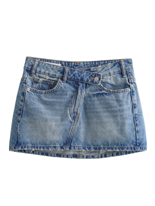 👖 High-Waist Distressed Denim Skirt – Trendy Slim Fit for Chic Street Style ✨