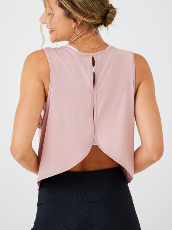 🖤 Stylish Hollow Back Yoga Vest – Breathable, Sweat-Wicking & Ultra-Flattering 🖤