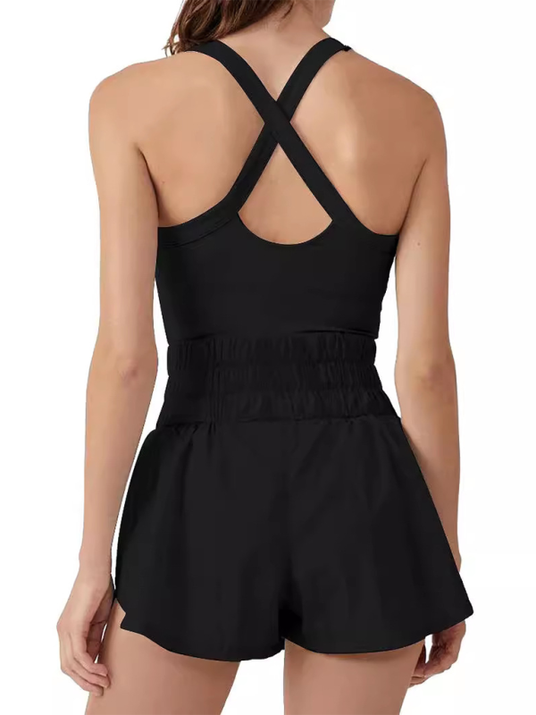 🎾 Chic Cross-Back Tennis Skirt Jumpsuit – Sporty, Stylish & Comfy 🩷