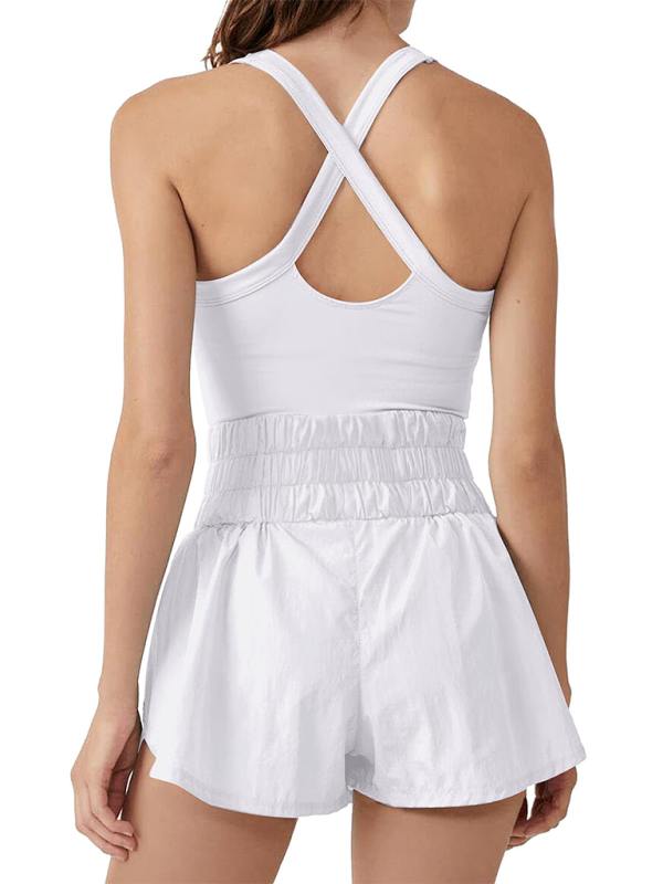 🎾 Chic Cross-Back Tennis Skirt Jumpsuit – Sporty, Stylish & Comfy 🩷