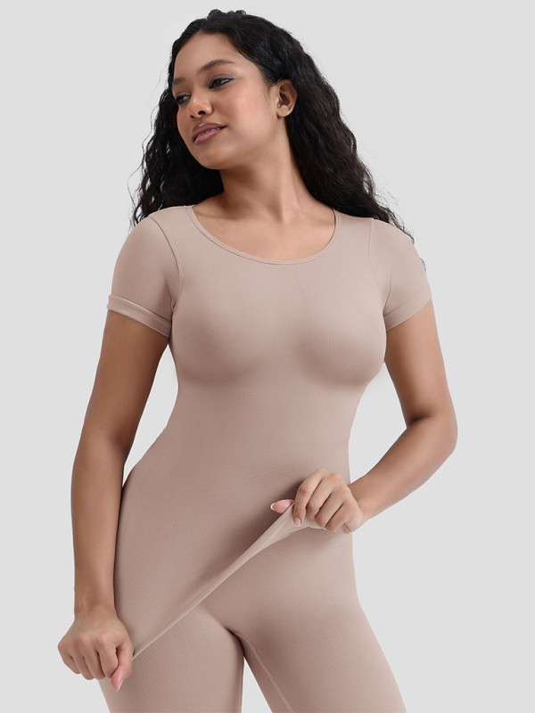 Seamless Corset Tee Waist-Snatching Shaping Top – Trendy & Flattering Fit