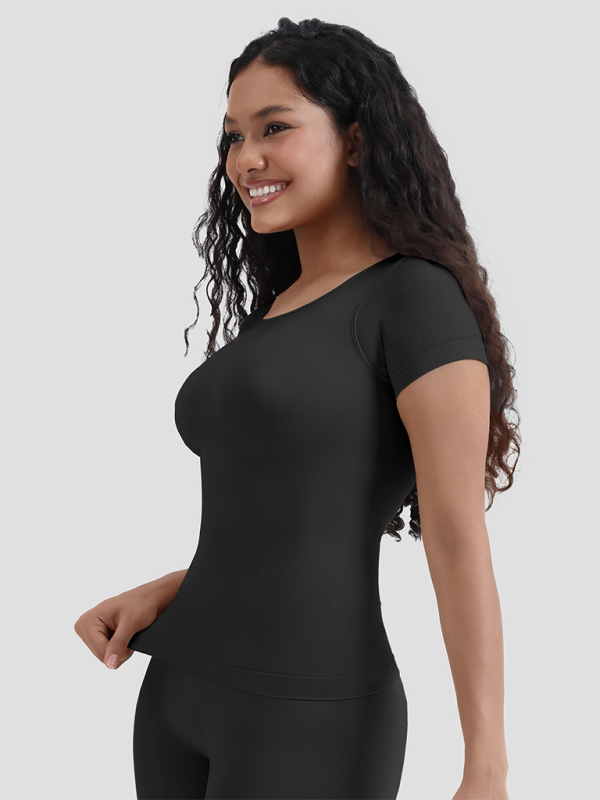 🔥 Seamless Corset Tee Waist-Snatching Shaping Top – Trendy & Flattering Fit 🔥