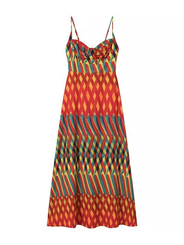 Chic Suspender Print Dress stylish Summer Outfit Trendy Party Look
