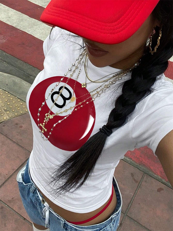 Trendy Y2K Print Top – Cute & Stylish Spring Summer Tee