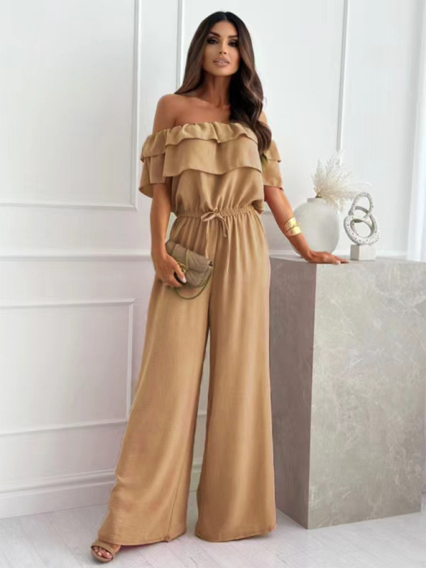 Chic One-Shoulder Waist-Defining Jumpsuit – Effortless Style for Spring & Summer