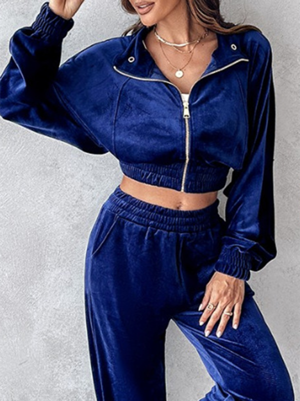 Luxe Velvet Tracksuit Set – Chic & Cozy 2-Piece Lounge Outfit for Fall & Winter