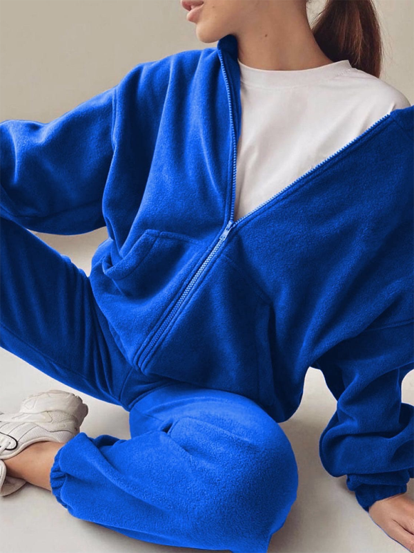 Cozy Chic 2-Piece Sweatsuit Set – Stylish Hoodie & Joggers for Fall Winter