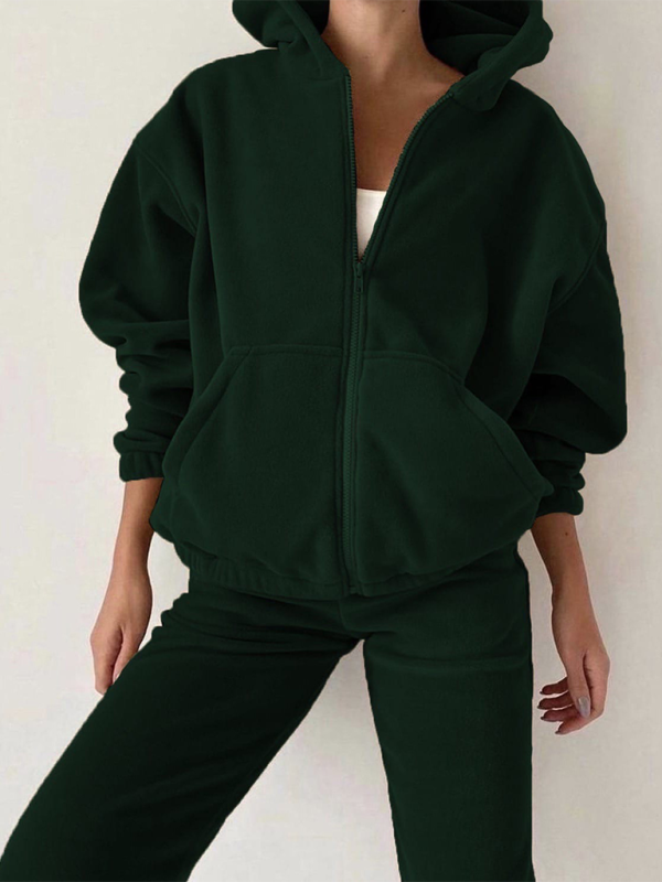 Cozy Chic 2-Piece Sweatsuit Set – Stylish Hoodie & Joggers for Fall Winter