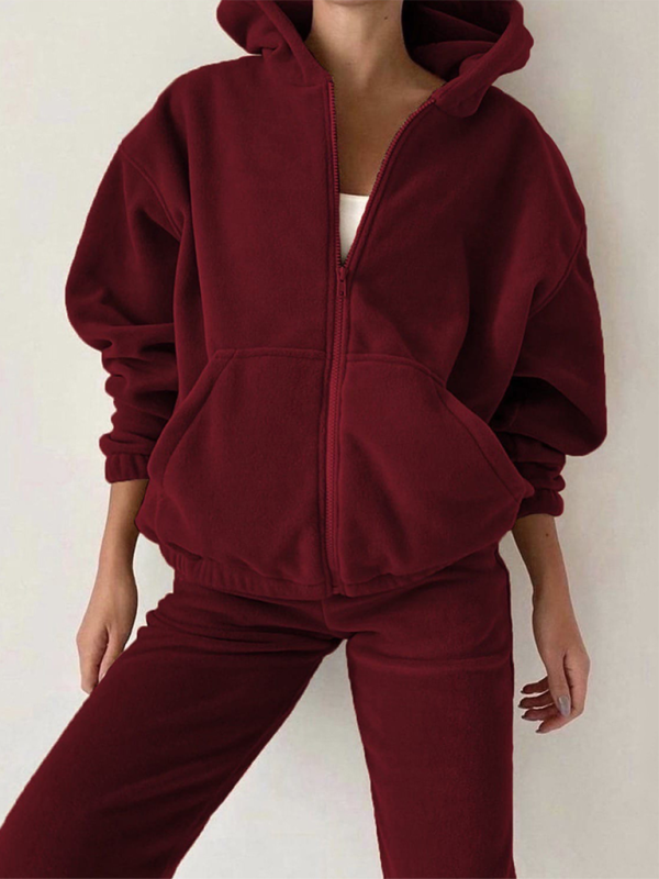 Cozy Chic 2-Piece Sweatsuit Set – Stylish Hoodie & Joggers for Fall Winter
