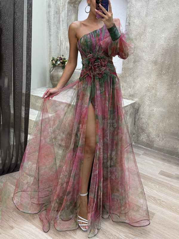 Chic Off-Shoulder Mesh Party Dress – Elegant & Trendy Outfit for Any Occasion