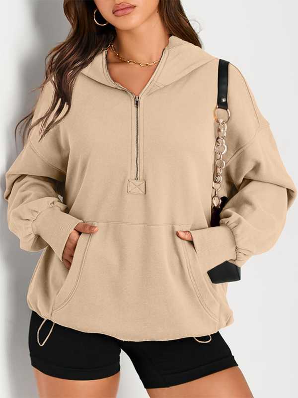 Cozy Chic Zip-Up Hoodie for Women – Stylish & Comfy Long Sleeve Sweatshirt