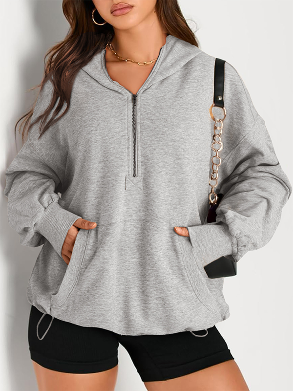 Cozy Chic Zip-Up Hoodie for Women – Stylish & Comfy Long Sleeve Sweatshirt
