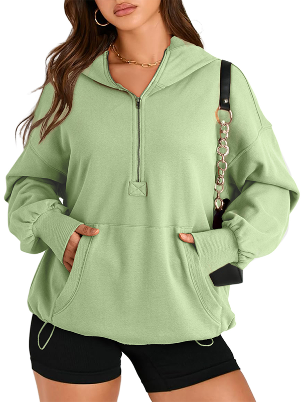Cozy Chic Zip-Up Hoodie for Women – Stylish & Comfy Long Sleeve Sweatshirt