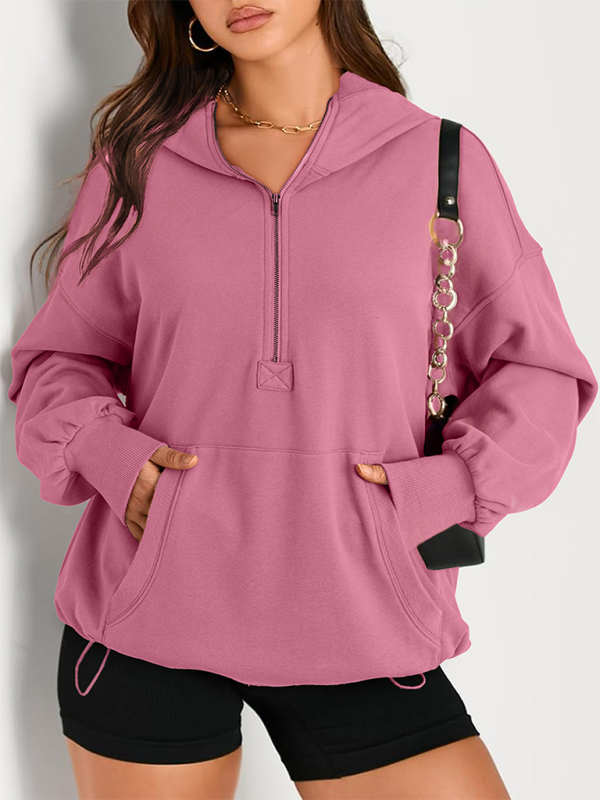 Cozy Chic Zip-Up Hoodie for Women – Stylish & Comfy Long Sleeve Sweatshirt